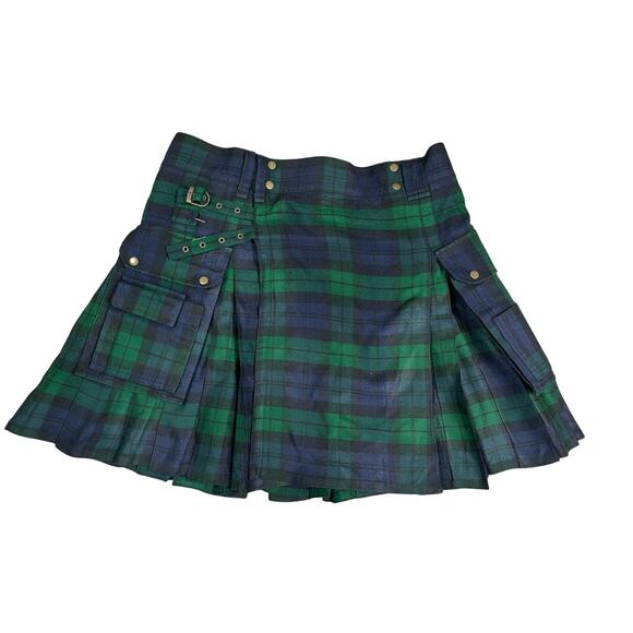 Got-Kilt Black‎ Watch Tartan Mini Kilt Skirt Size 42 Adjustable Wrap Plaid - Picture 1 of 12